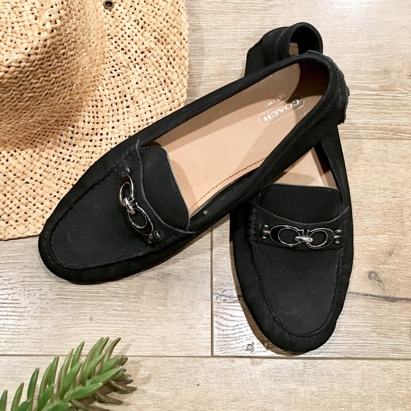 Coach Shoes - Coach Black Nubuck Suede Driving Mocs Loafers